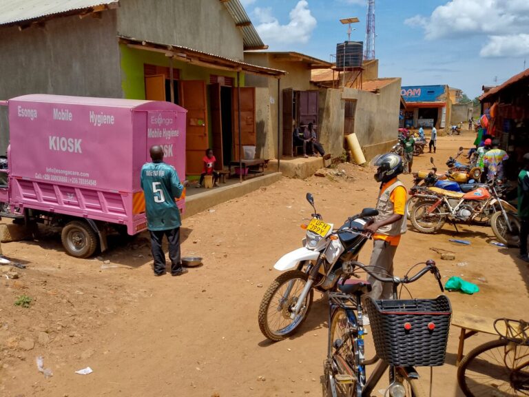 The Esonga Mobile Hygiene Kiosk in a trading centre